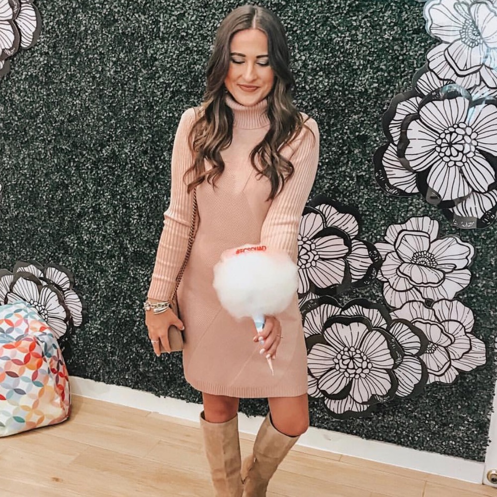 Light Pink Sweater Dress